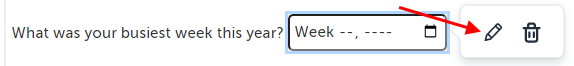 Edit icon for Week question